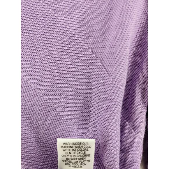 Dana Buchman Sweater Large Asymmetrical‎ Hem Purple Lightweight Knit Long Sleeve - Picture 6 of 10